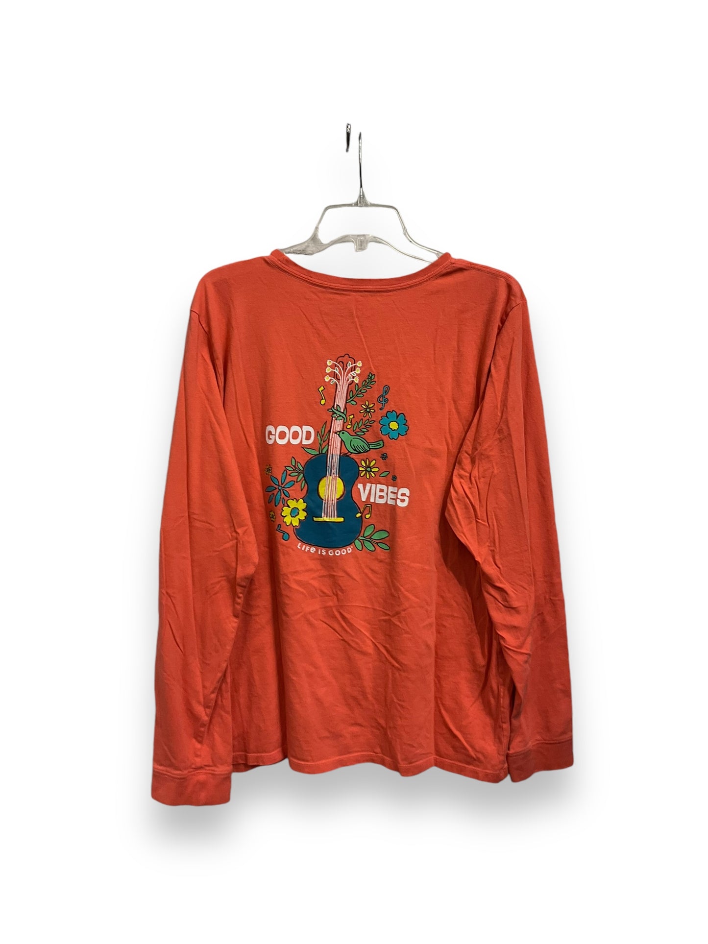 Top Long Sleeve By Life Is Good In Orange, Size: Xxl