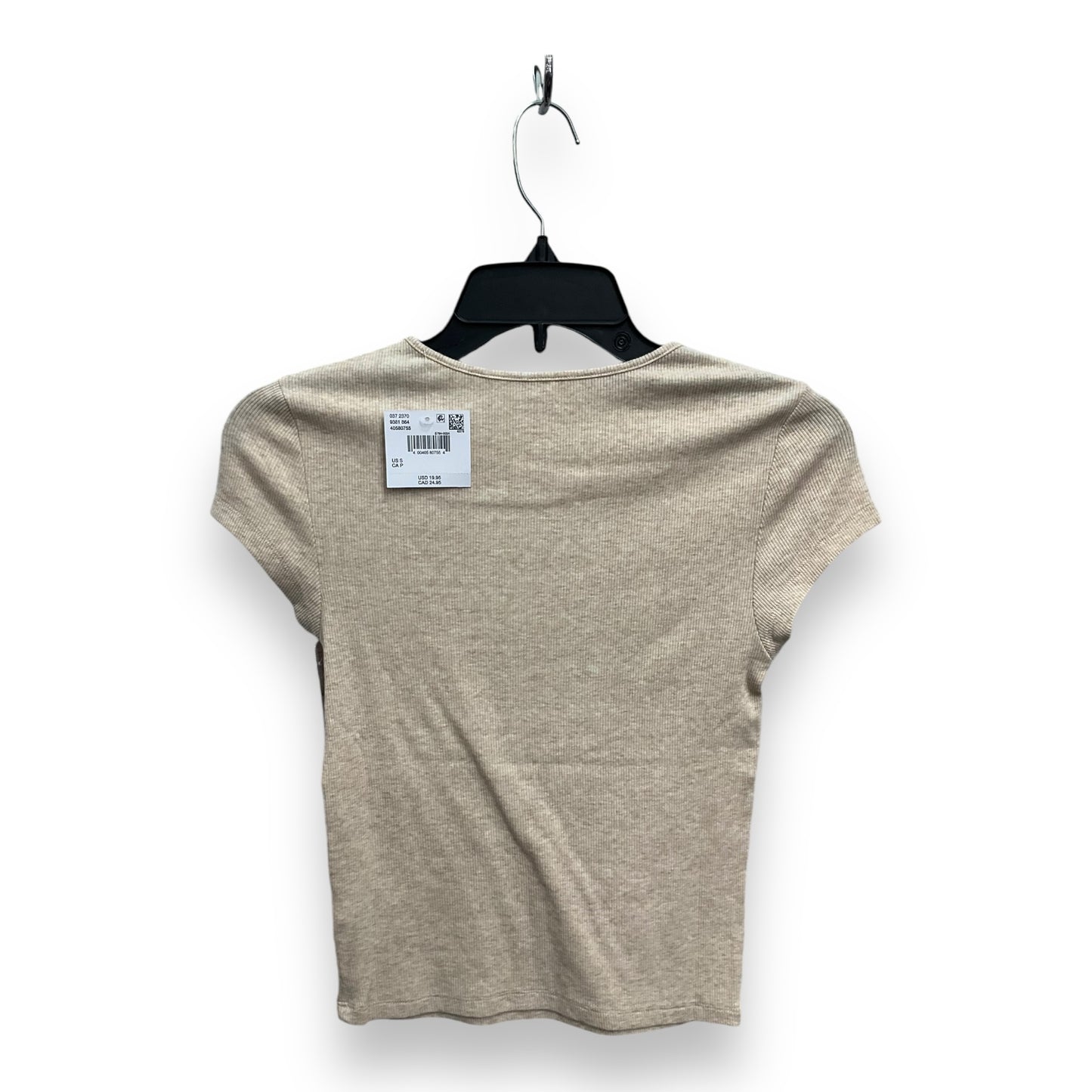 Top Short Sleeve By American Eagle In Beige, Size: S