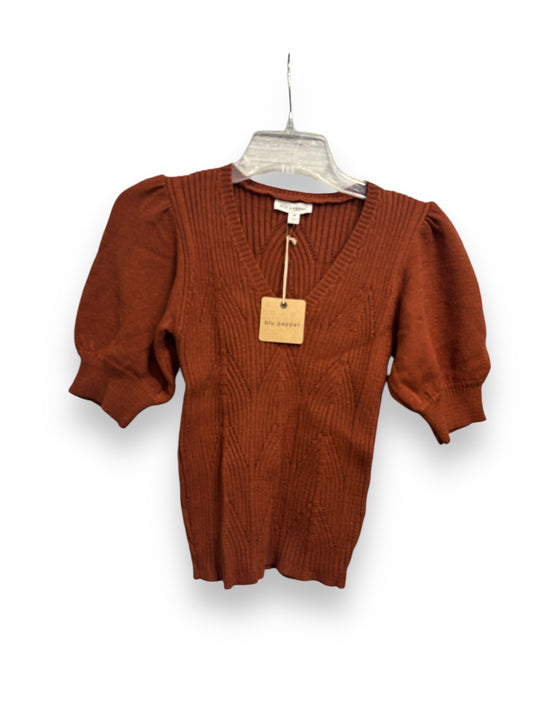 Top Short Sleeve By Blu Pepper In Brown, Size: M