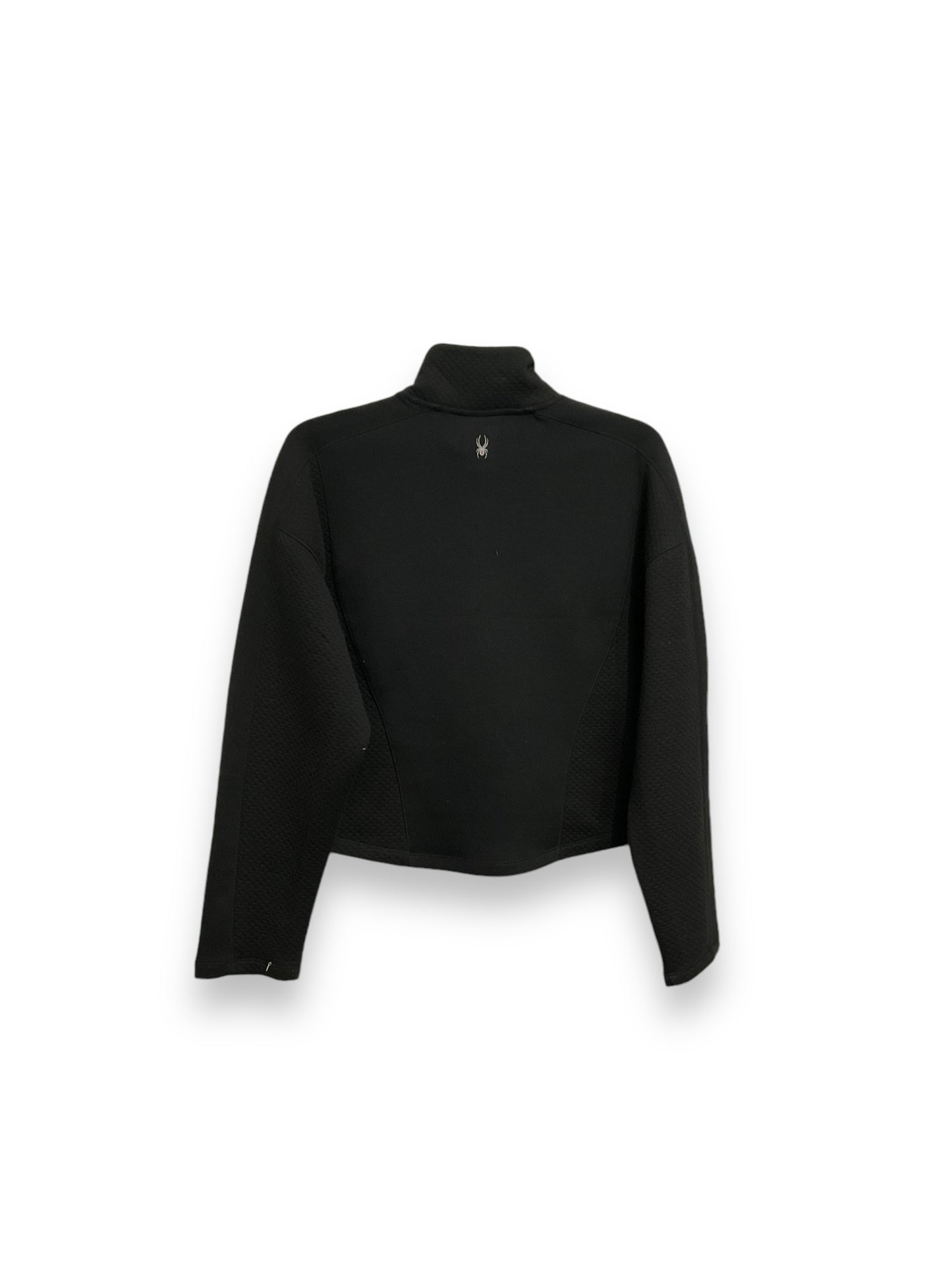 Athletic Top Long Sleeve Collar By Spyder In Black, Size: S