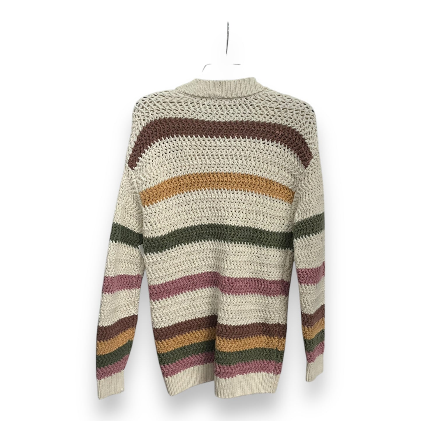 Sweater Cardigan By Falls Creek In Striped Pattern, Size: S