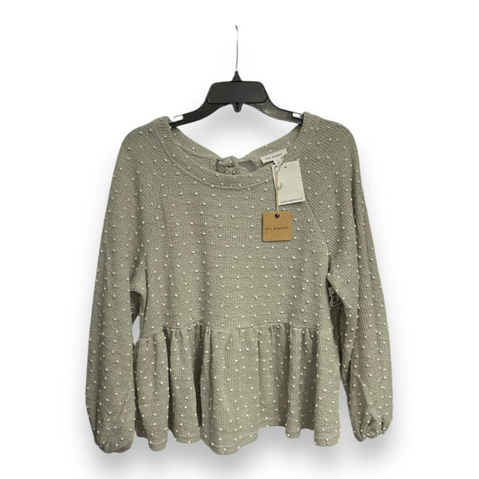 Top Long Sleeve By Blu Pepper In Green, Size: L