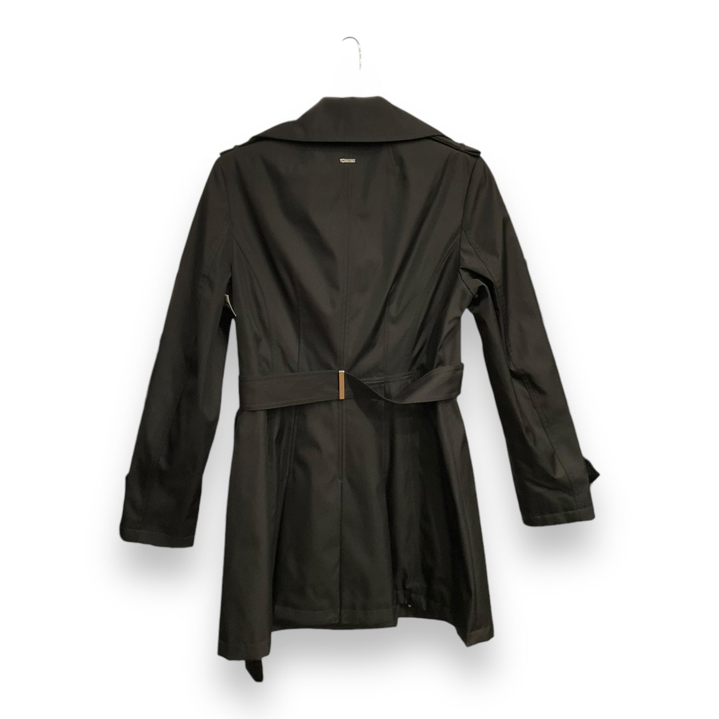 Coat Trench Coat By Calvin Klein In Black, Size: Xs