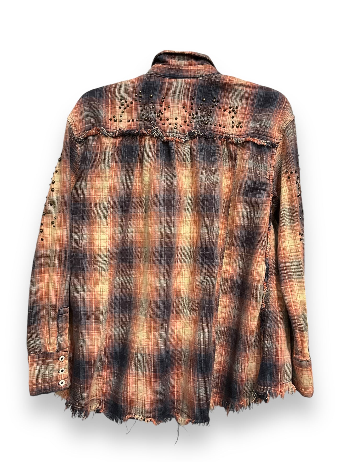 Top Long Sleeve By Free People In Plaid Pattern, Size: Xs