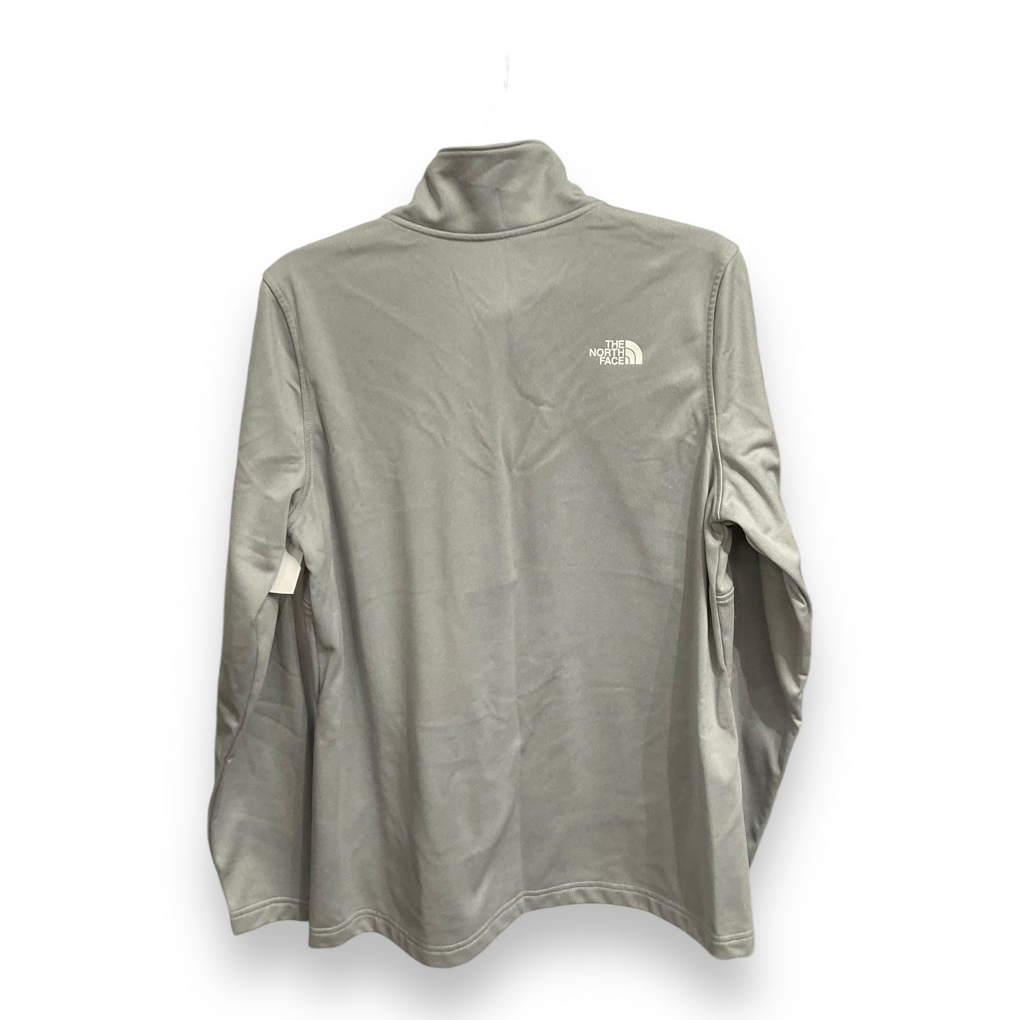 Athletic Top Long Sleeve Collar By The North Face In Grey, Size: L