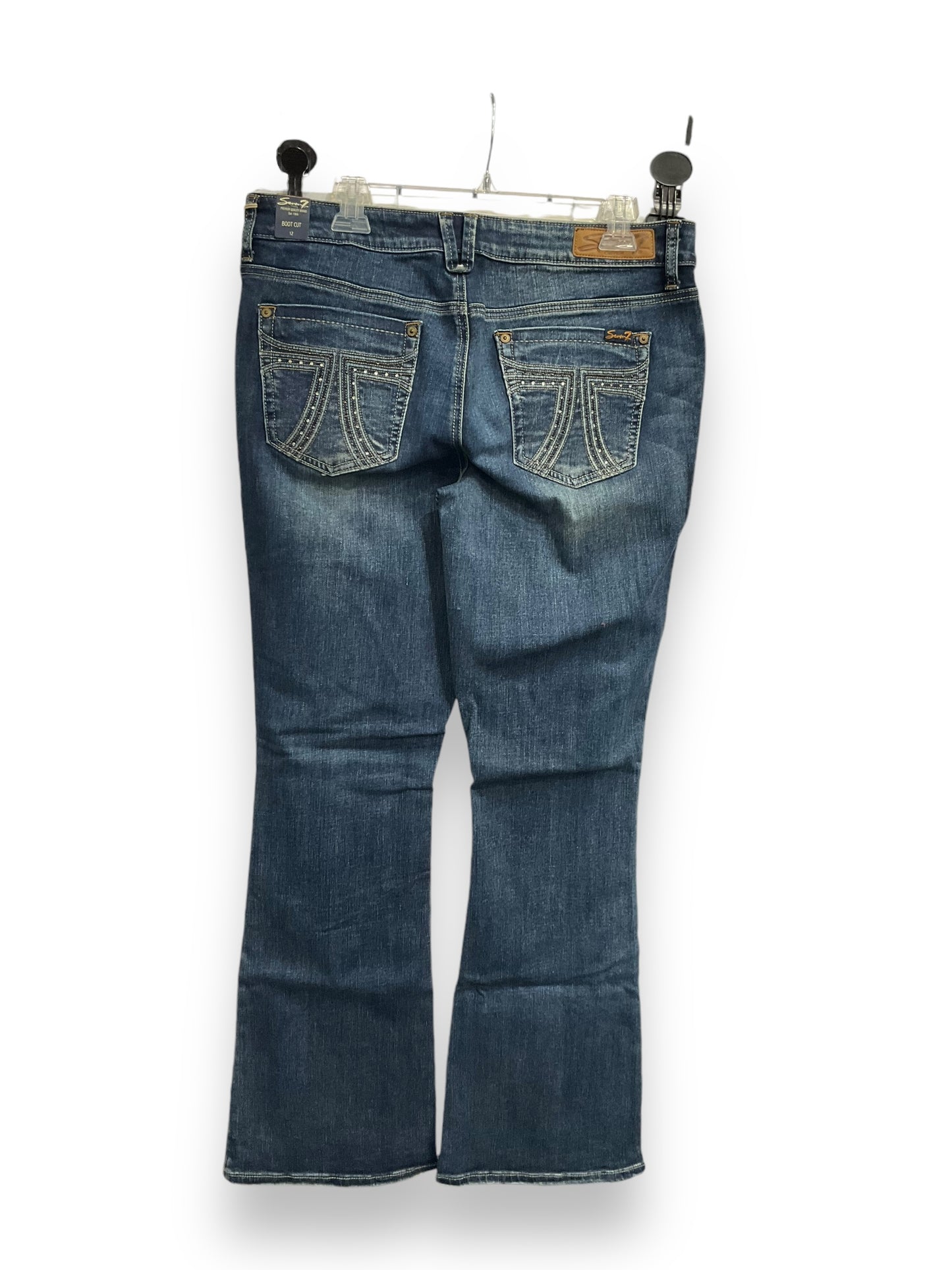 Jeans Boot Cut By Seven 7 In Blue Denim, Size: 12