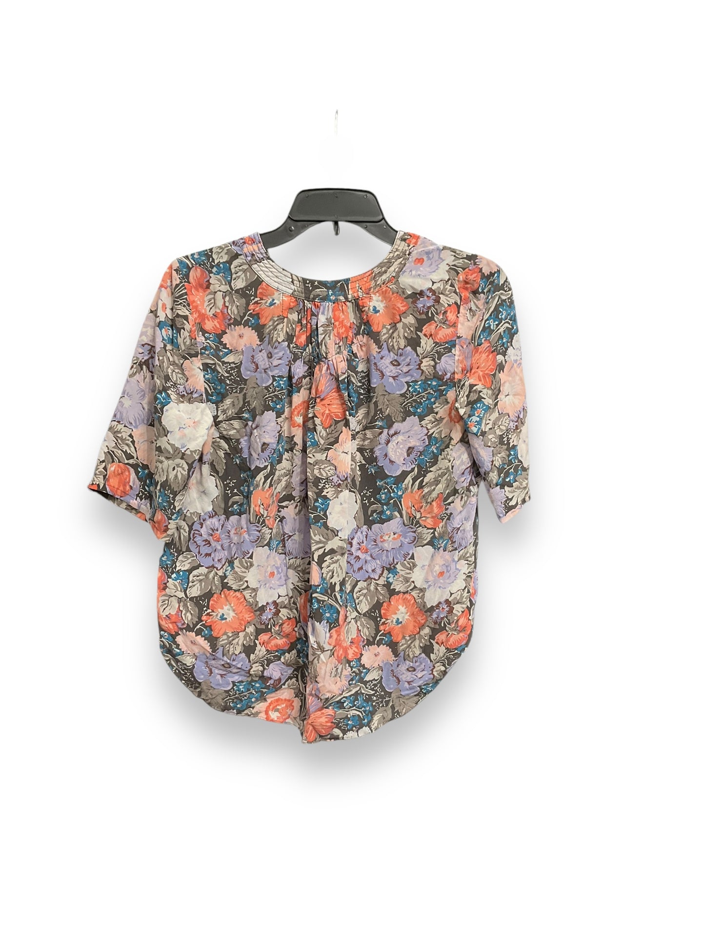 Blouse Short Sleeve By Rebecca Taylor In Floral Print, Size: S