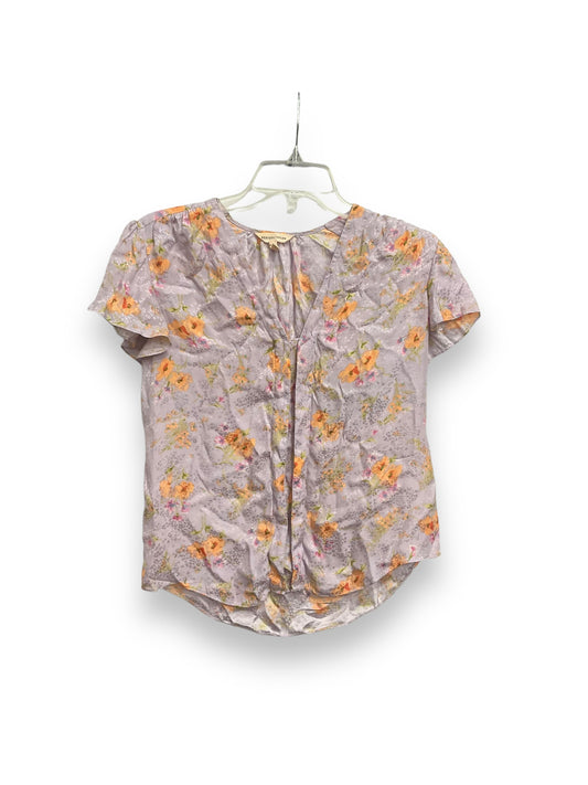 Blouse Short Sleeve By Rebecca Taylor In Floral Print, Size: Xs