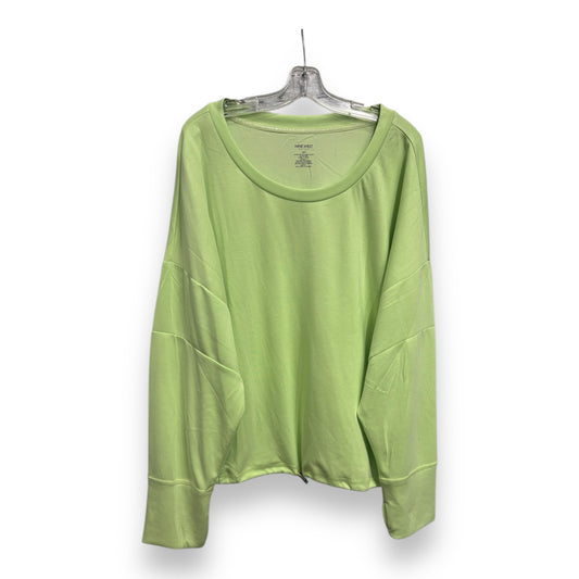 Athletic Top Long Sleeve Collar By Nine West In Green, Size: 3x