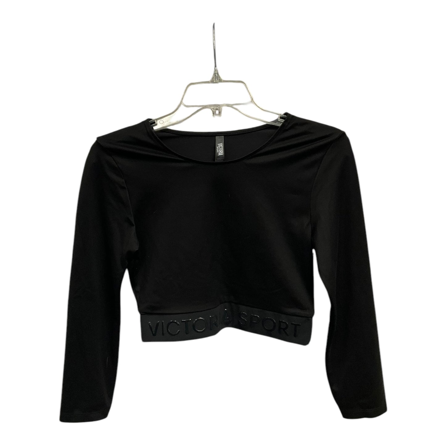 Athletic Top Long Sleeve Collar By Victorias Secret In Black, Size: S