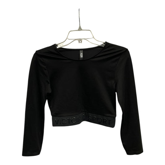 Athletic Top Long Sleeve Collar By Victorias Secret In Black, Size: S