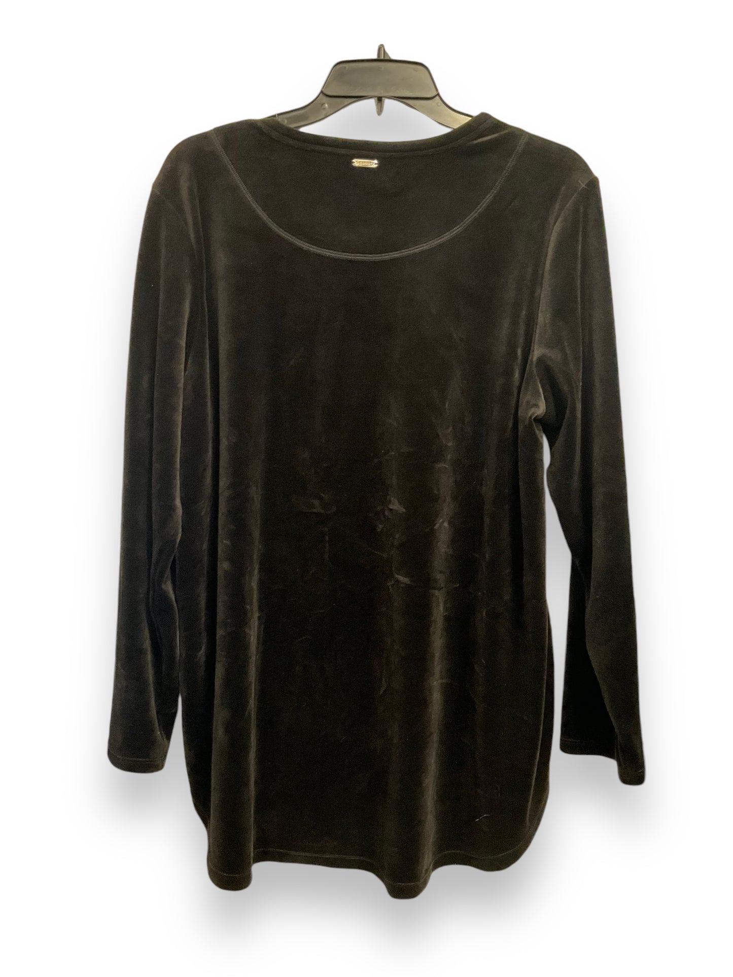 Top Long Sleeve By Calvin Klein In Black, Size: L