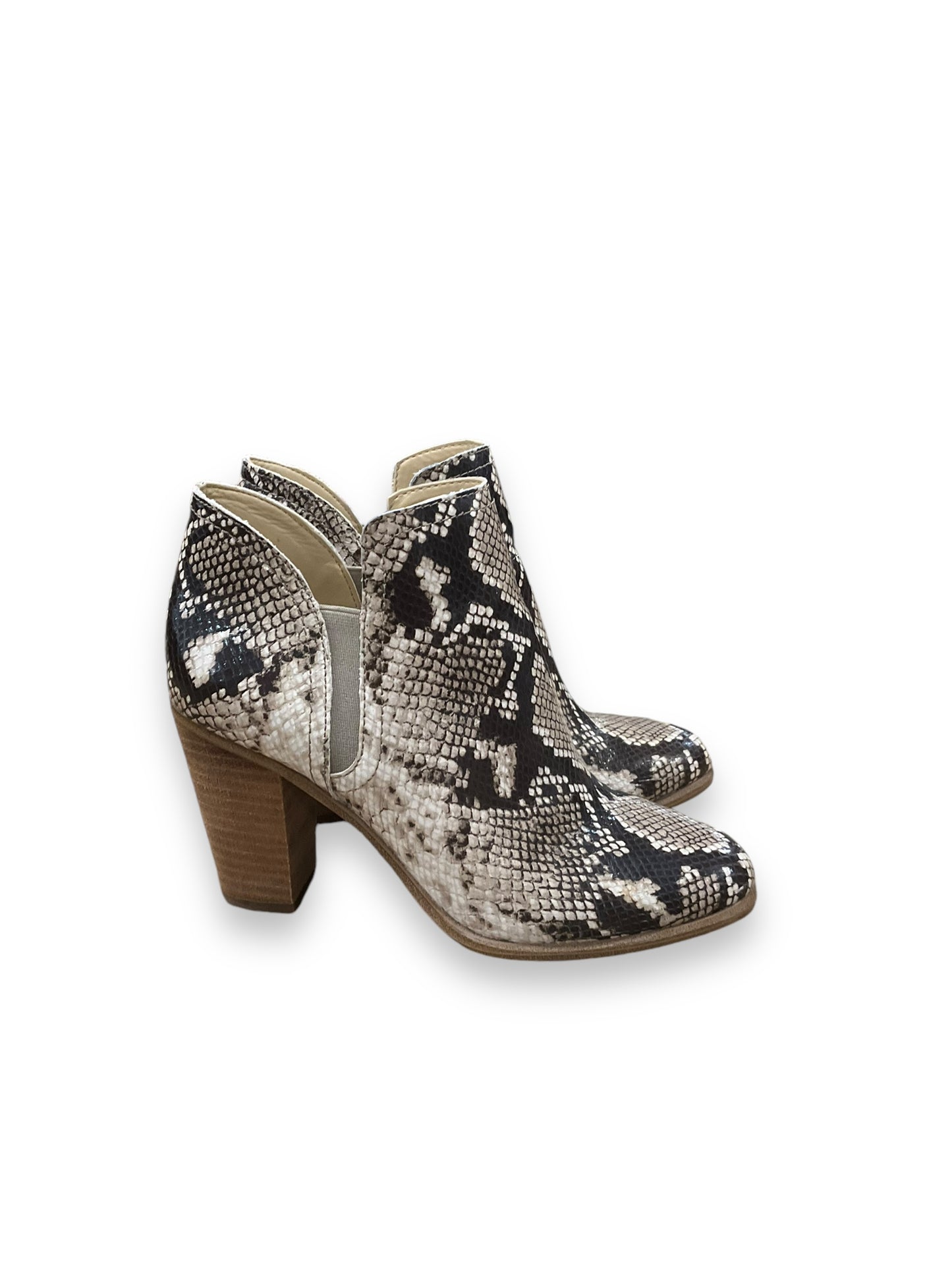 Boots Ankle Heels By Vince Camuto In Snakeskin Print, Size: 8