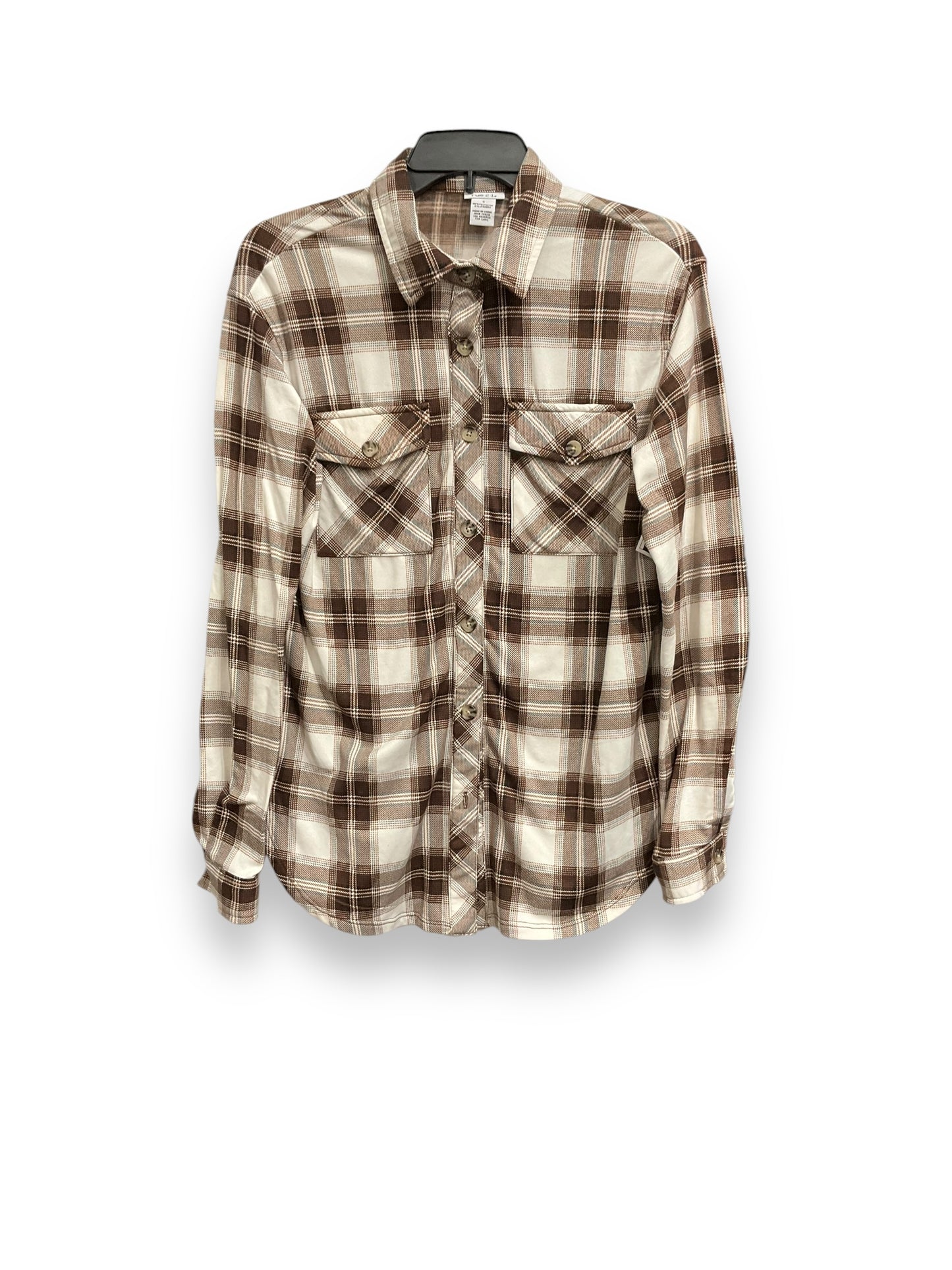 Top Long Sleeve By Rue 21 In Plaid Pattern, Size: S