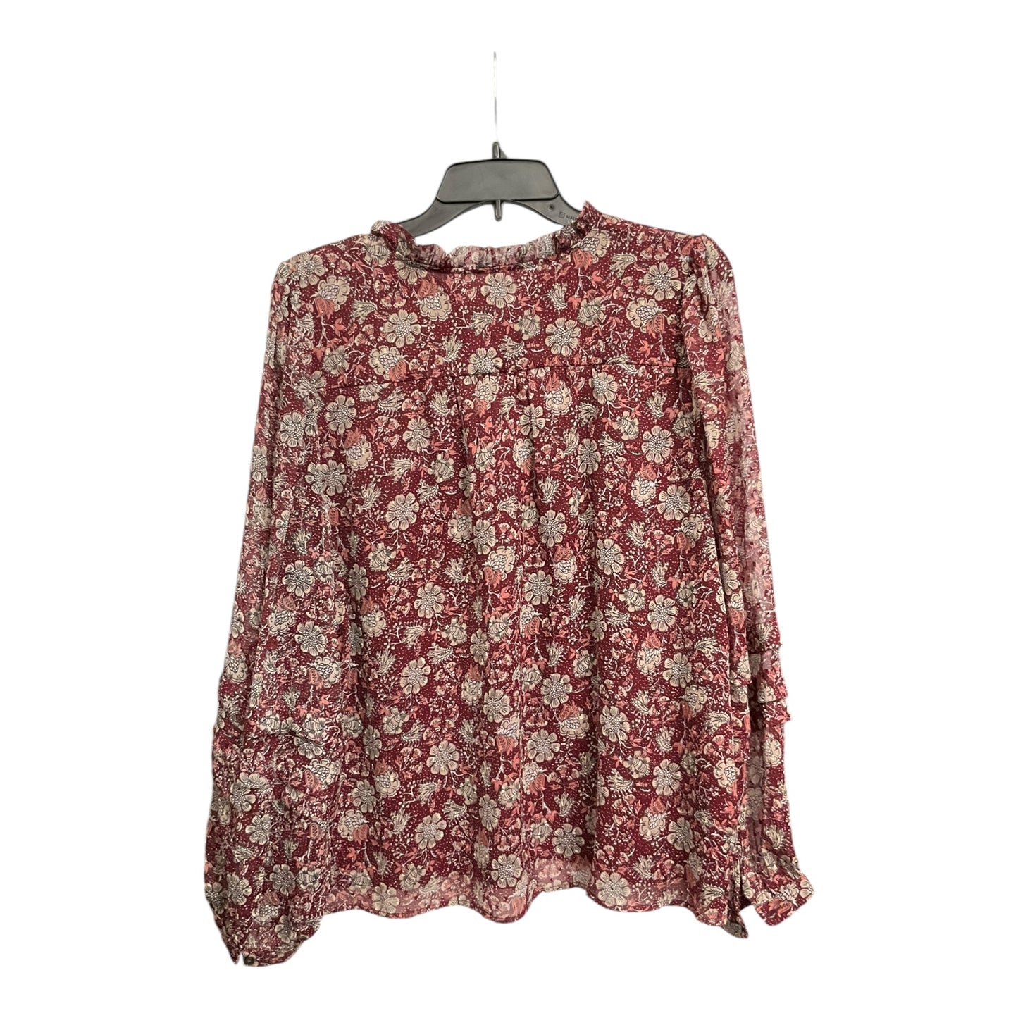 Blouse Long Sleeve By Loft In Floral Print, Size: Xl