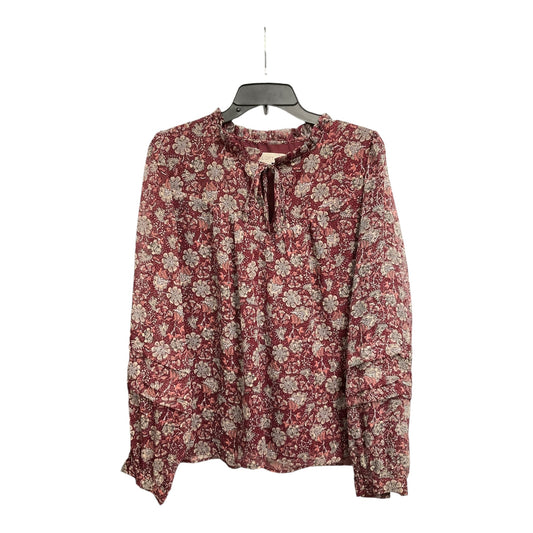 Blouse Long Sleeve By Loft In Floral Print, Size: Xl