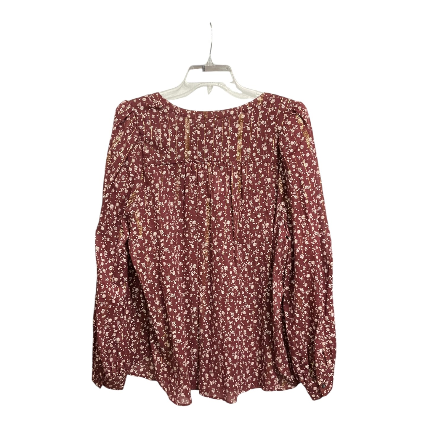 Blouse Long Sleeve By Loft In Floral Print, Size: Xl