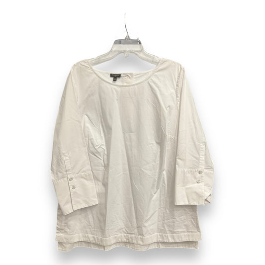 Top Long Sleeve By Talbots In White, Size: 1x