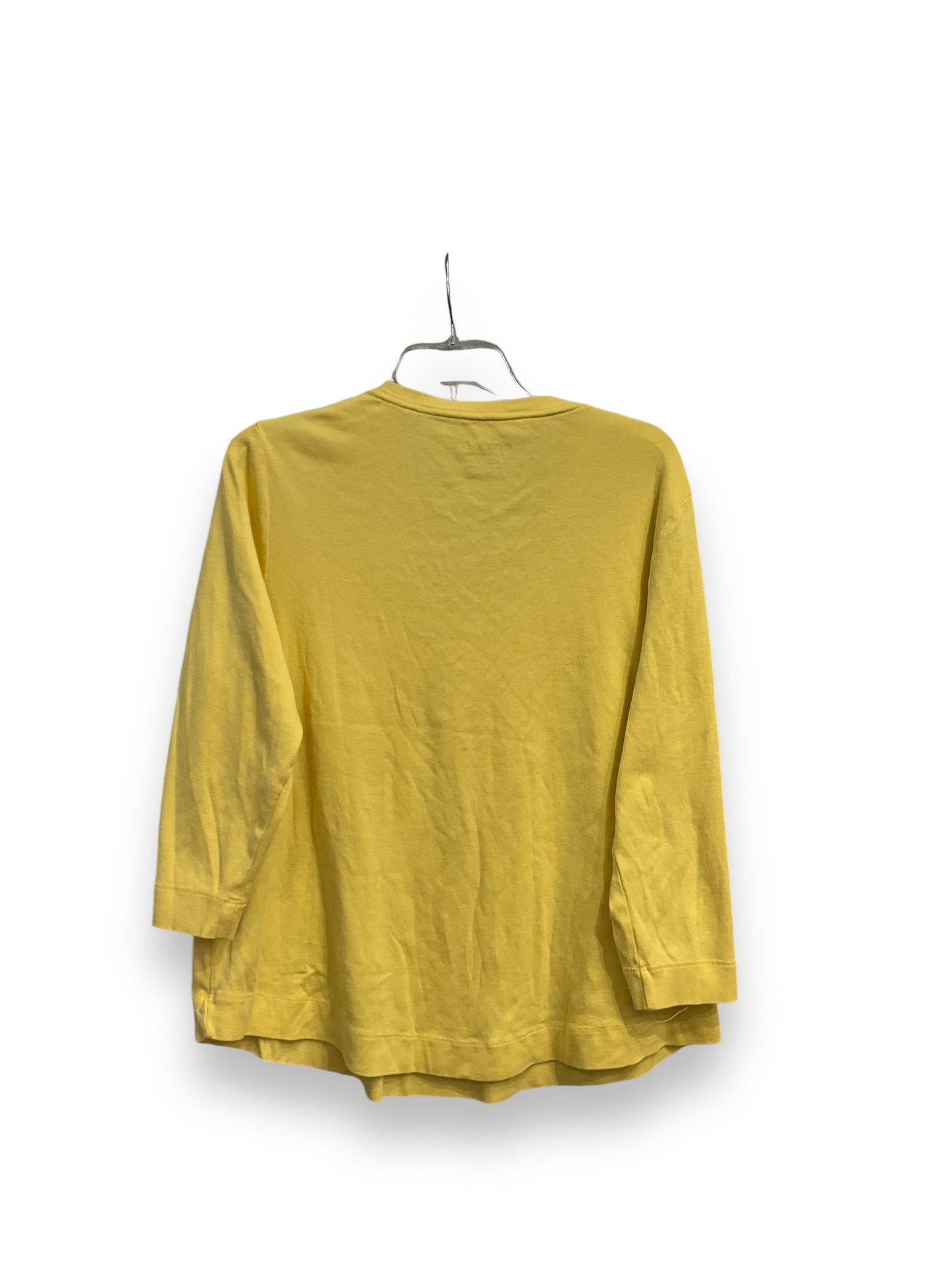 Top 3/4 Sleeve By Chicos In Yellow, Size: Xl