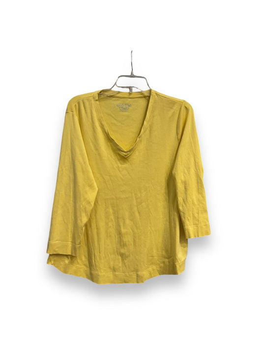 Top 3/4 Sleeve By Chicos In Yellow, Size: Xl