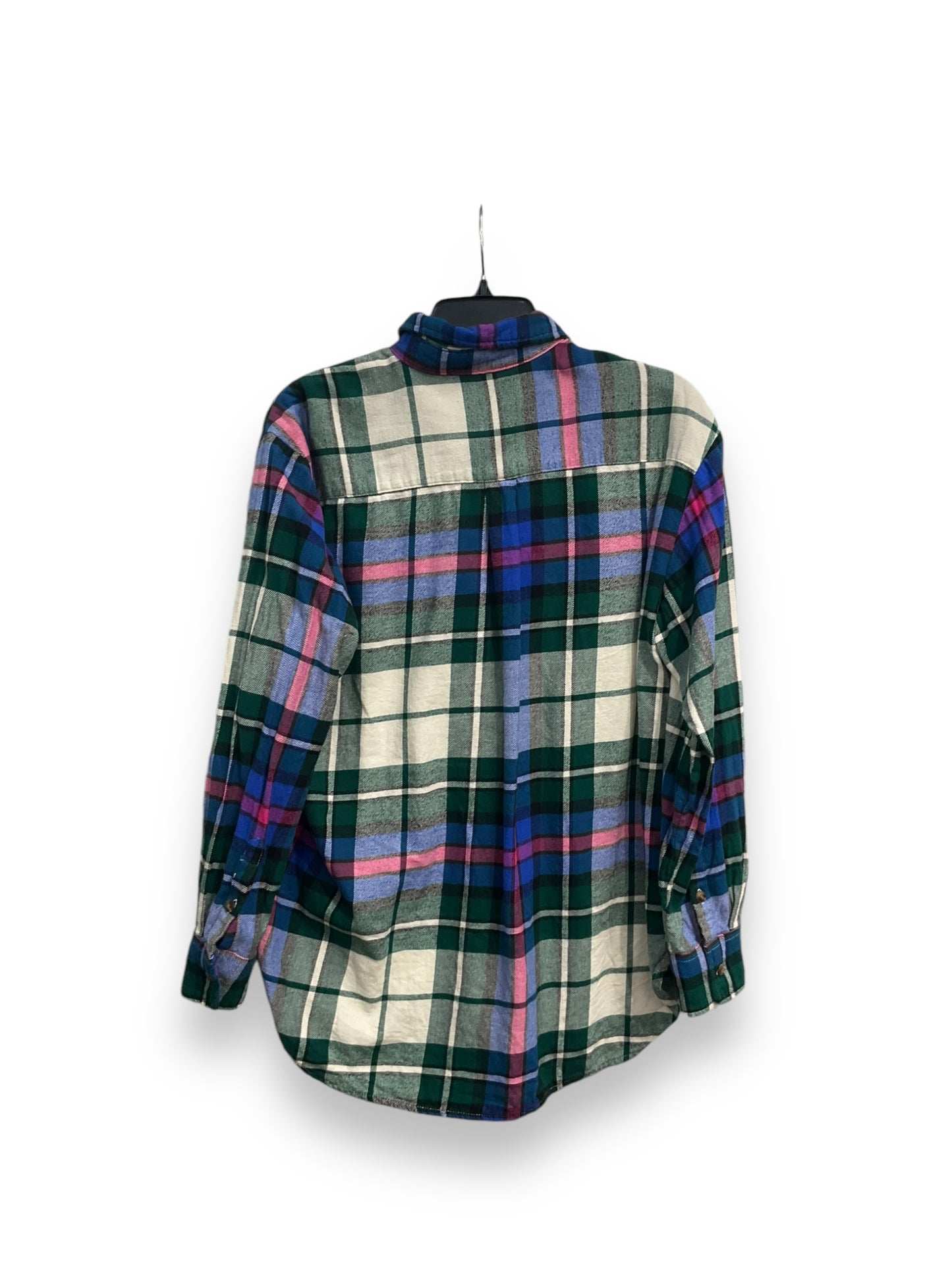 Top Long Sleeve By Gap In Plaid Pattern, Size: S