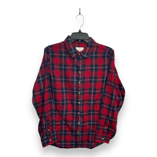 Top Long Sleeve By Jachs Girlfirend In Plaid Pattern, Size: S