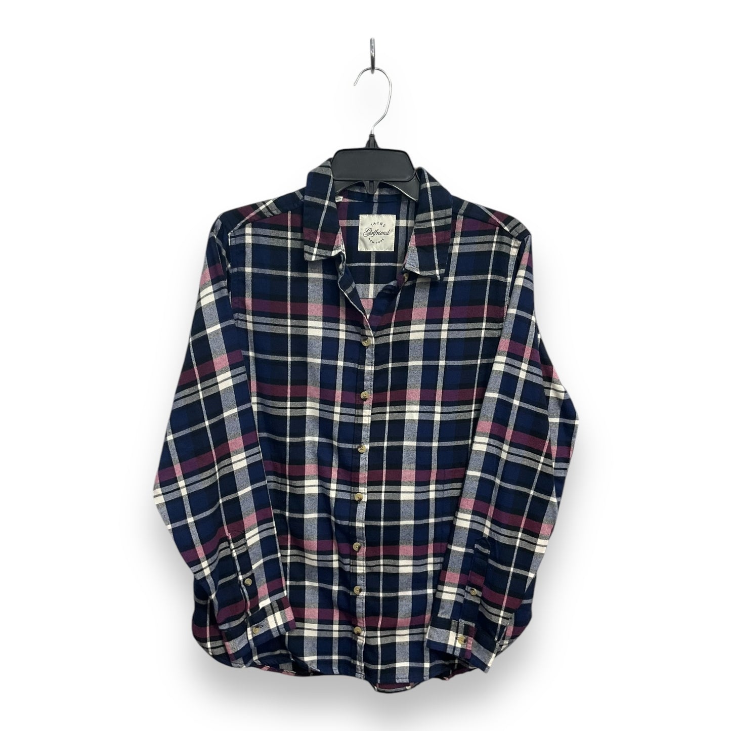 Top Long Sleeve By Jachs Girlfirend In Plaid Pattern, Size: S