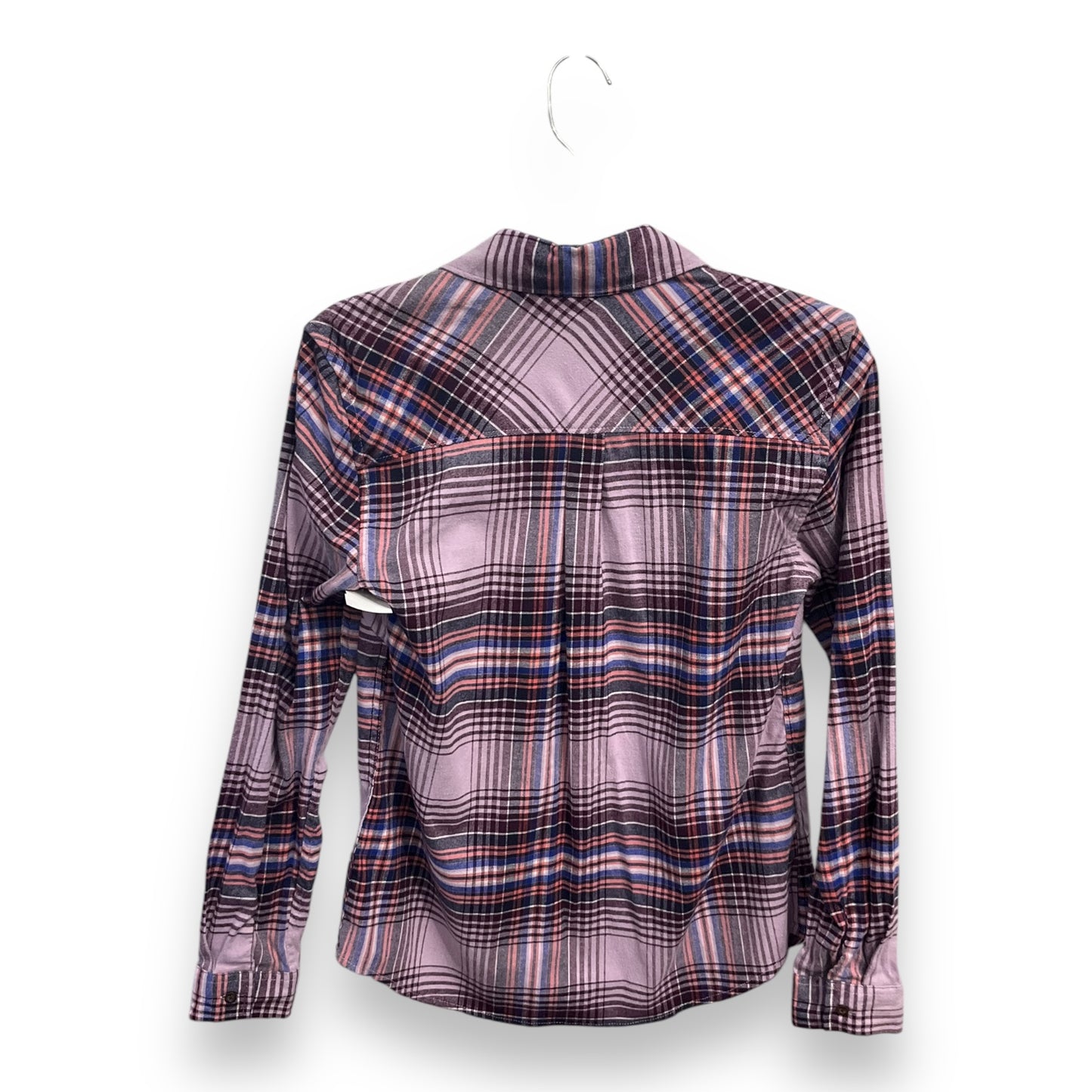 Top Long Sleeve By Eddie Bauer In Plaid Pattern, Size: S