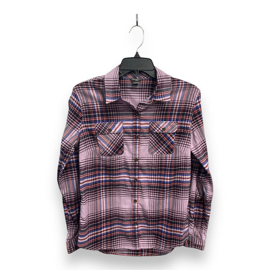 Top Long Sleeve By Eddie Bauer In Plaid Pattern, Size: S