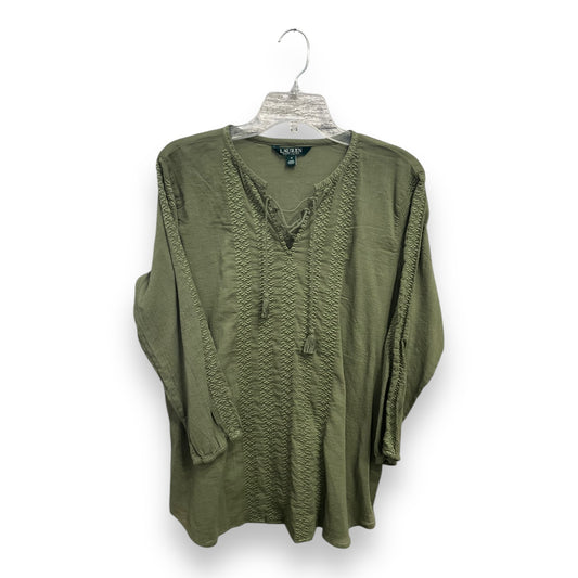 Top Long Sleeve By Lauren By Ralph Lauren In Green, Size: M