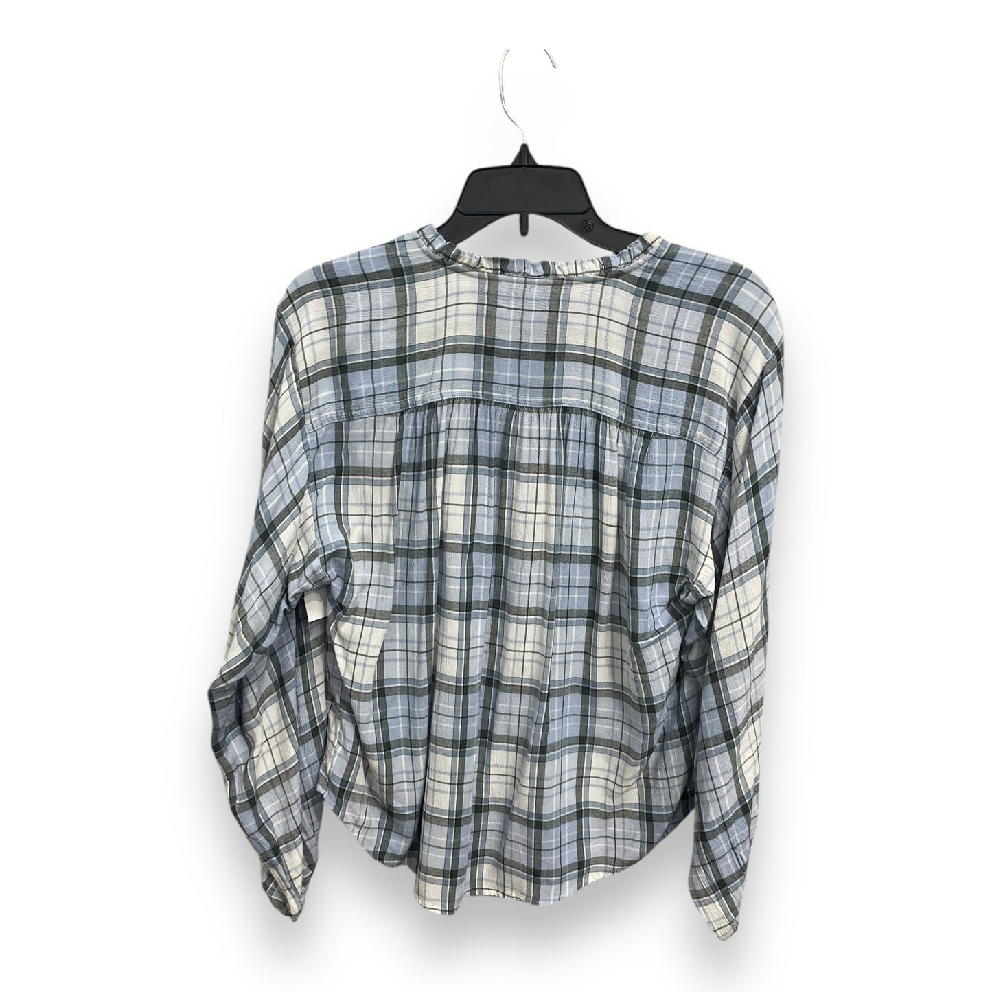 Top Long Sleeve By Loft In Plaid Pattern, Size: Xs