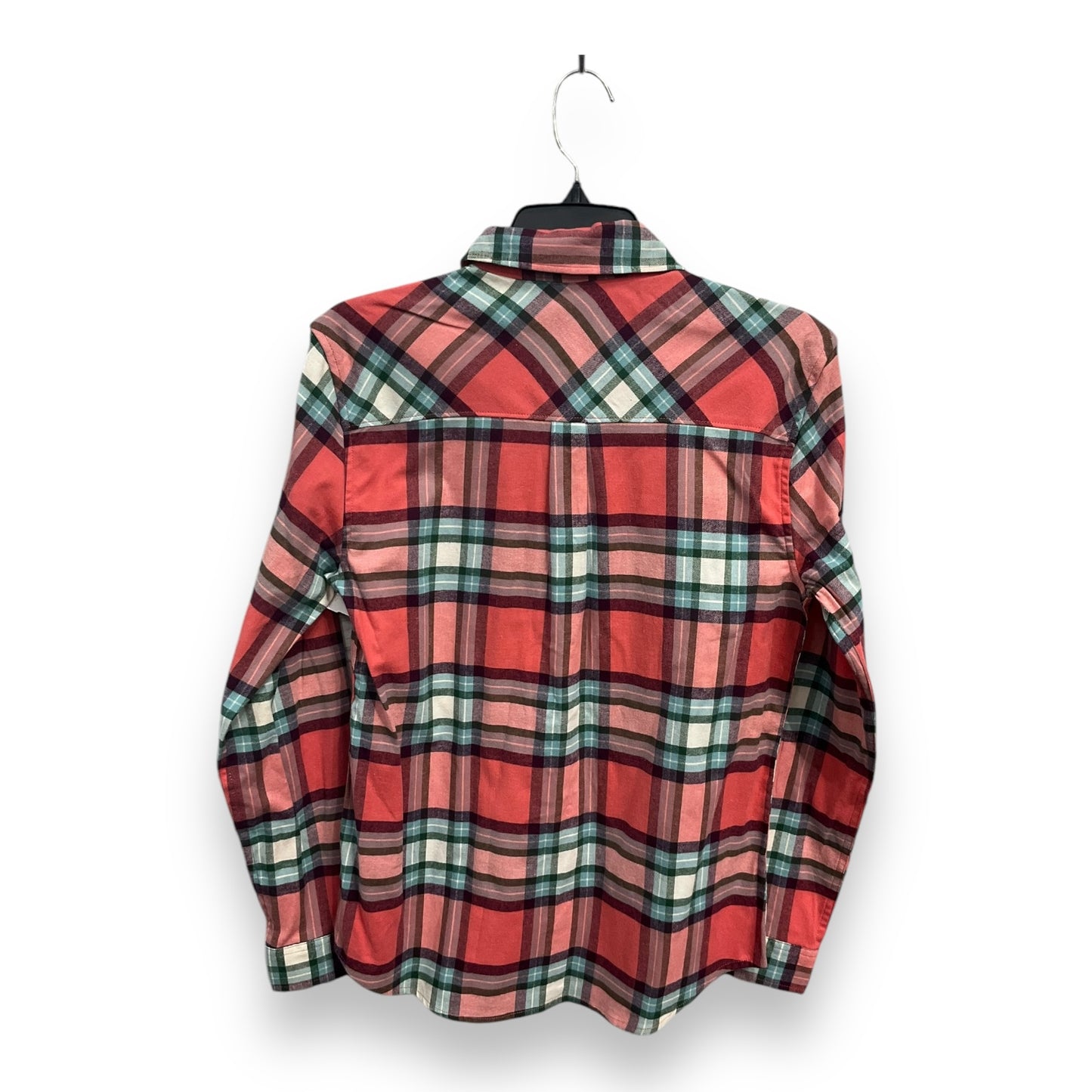 Top Long Sleeve By Eddie Bauer In Plaid Pattern, Size: S