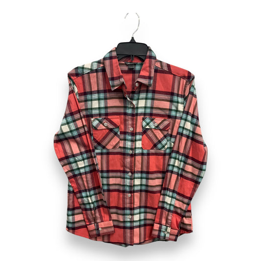 Top Long Sleeve By Eddie Bauer In Plaid Pattern, Size: S