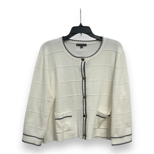 Cardigan By Adrianna Papell In White, Size: Xl