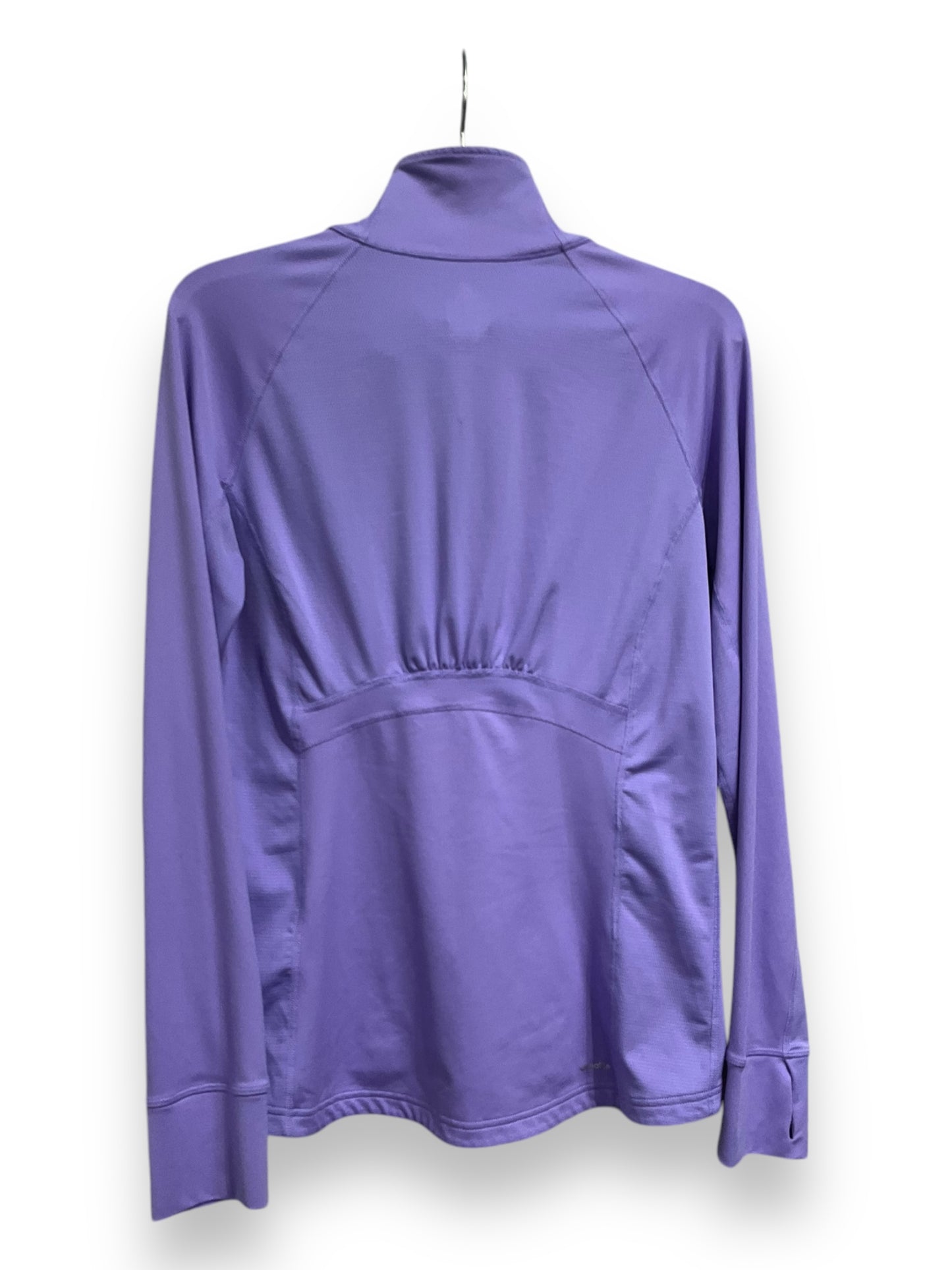 Athletic Top Long Sleeve Collar By Adidas In Purple, Size: M