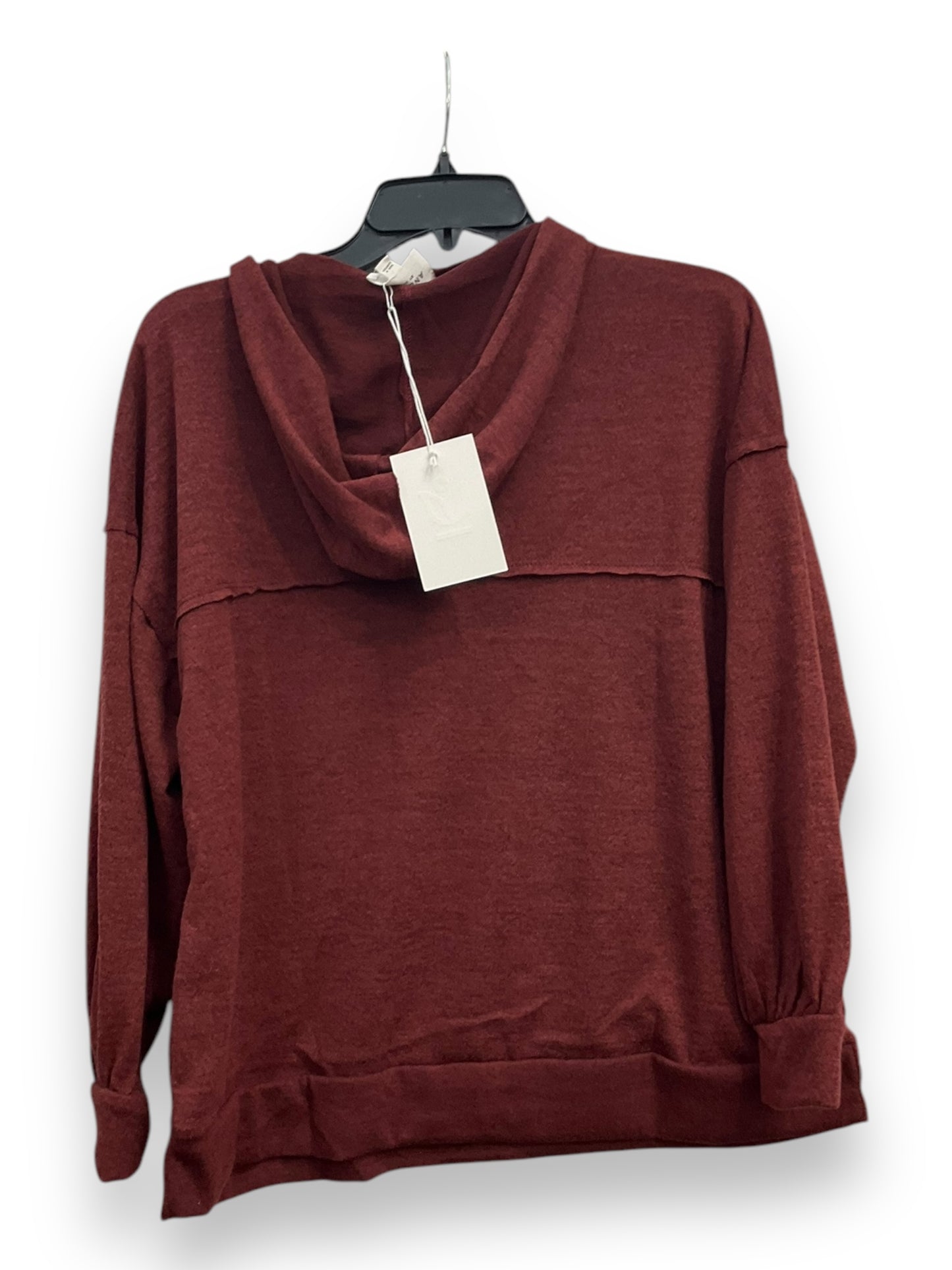 Top Long Sleeve By Andree By Unit In Maroon, Size: S