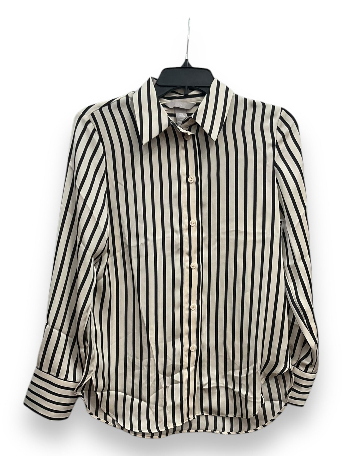 Blouse Long Sleeve By H&m In Striped Pattern, Size: Xs