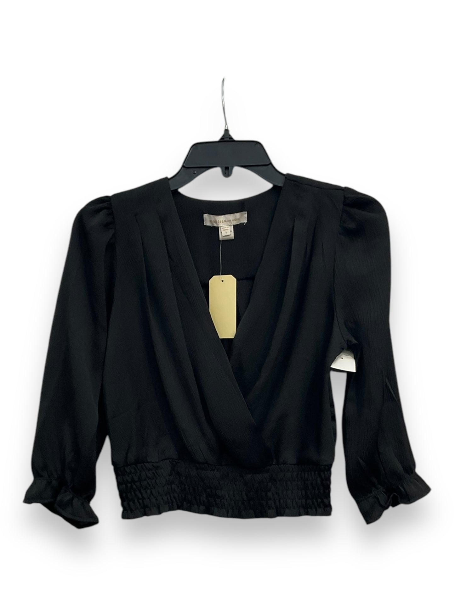 Blouse 3/4 Sleeve By Monteau In Black, Size: S