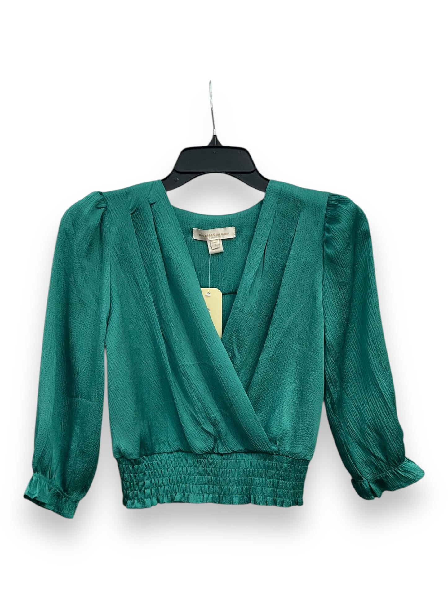 Blouse 3/4 Sleeve By Monteau In Green, Size: S