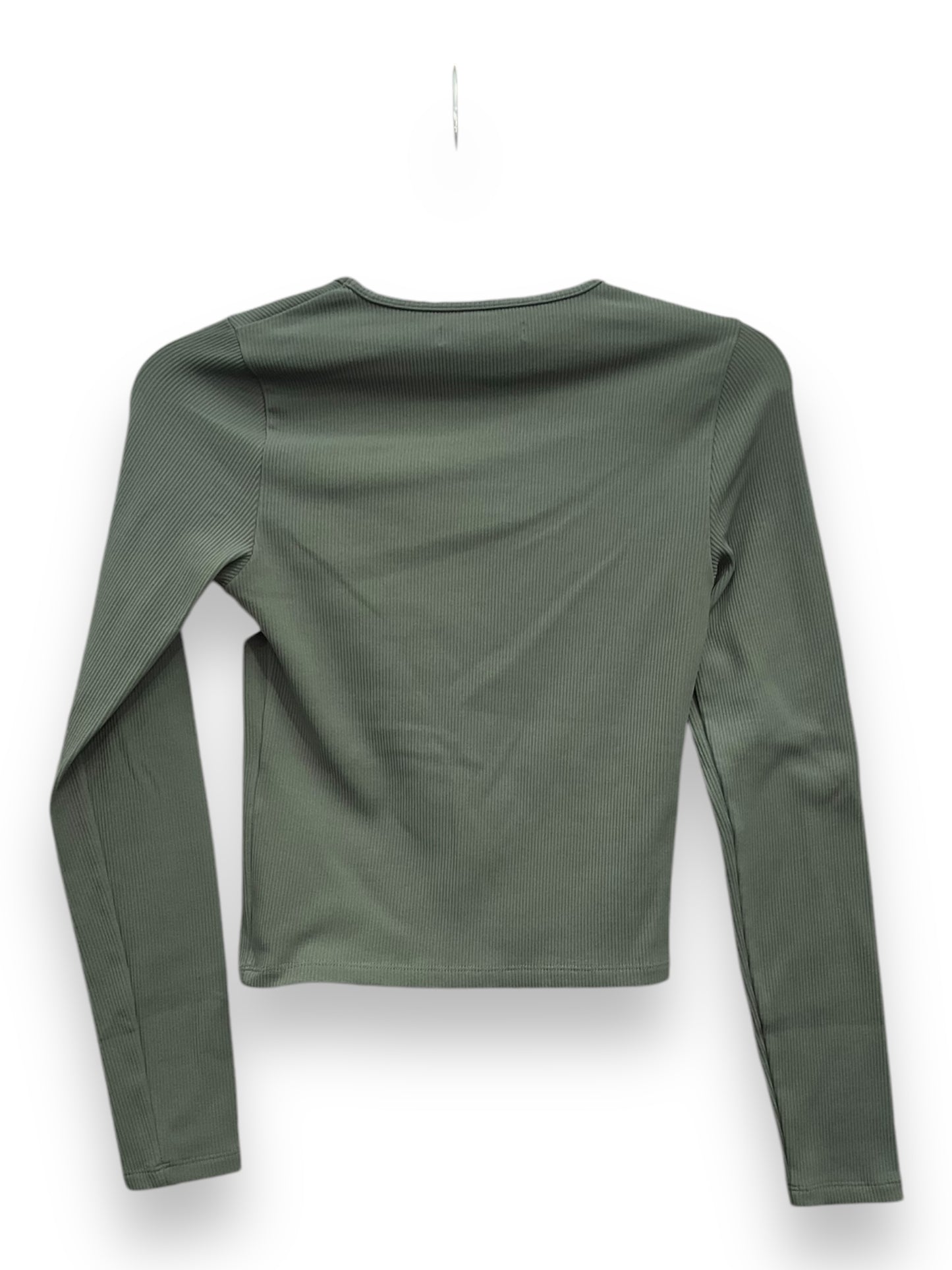 Athletic Top Long Sleeve Collar By Abercrombie And Fitch In Green, Size: Xs