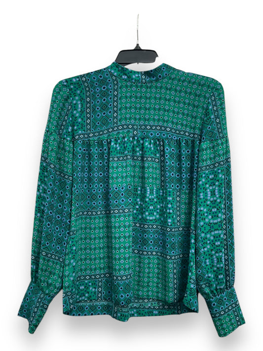 Blouse Long Sleeve By Loft In Blue & Green, Size: Xs