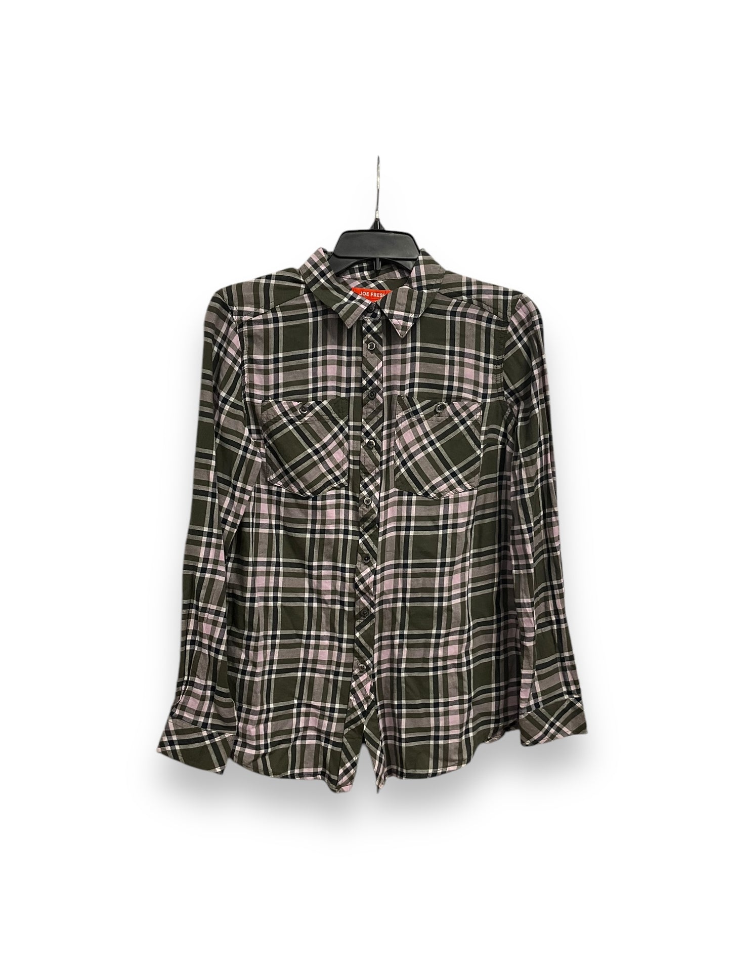 Top Long Sleeve Basic By Joe Fresh In Plaid Pattern, Size: S