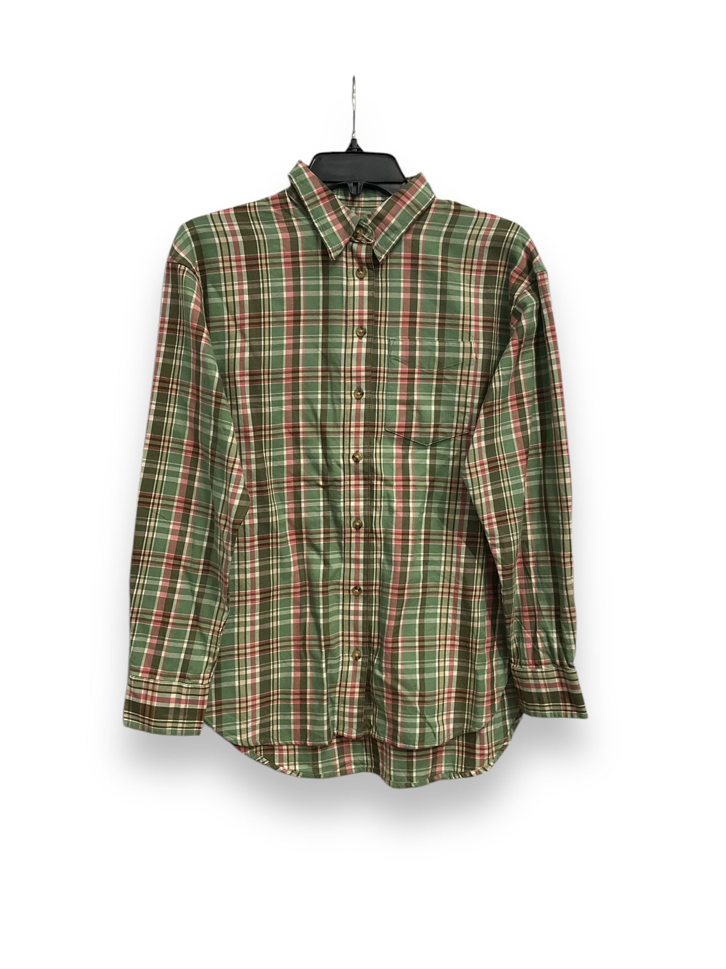 Top Long Sleeve By Lauren By Ralph Lauren In Plaid Pattern, Size: S