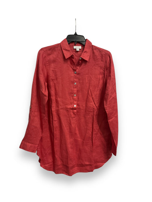 Top Long Sleeve By J. Jill In Red, Size: Xs