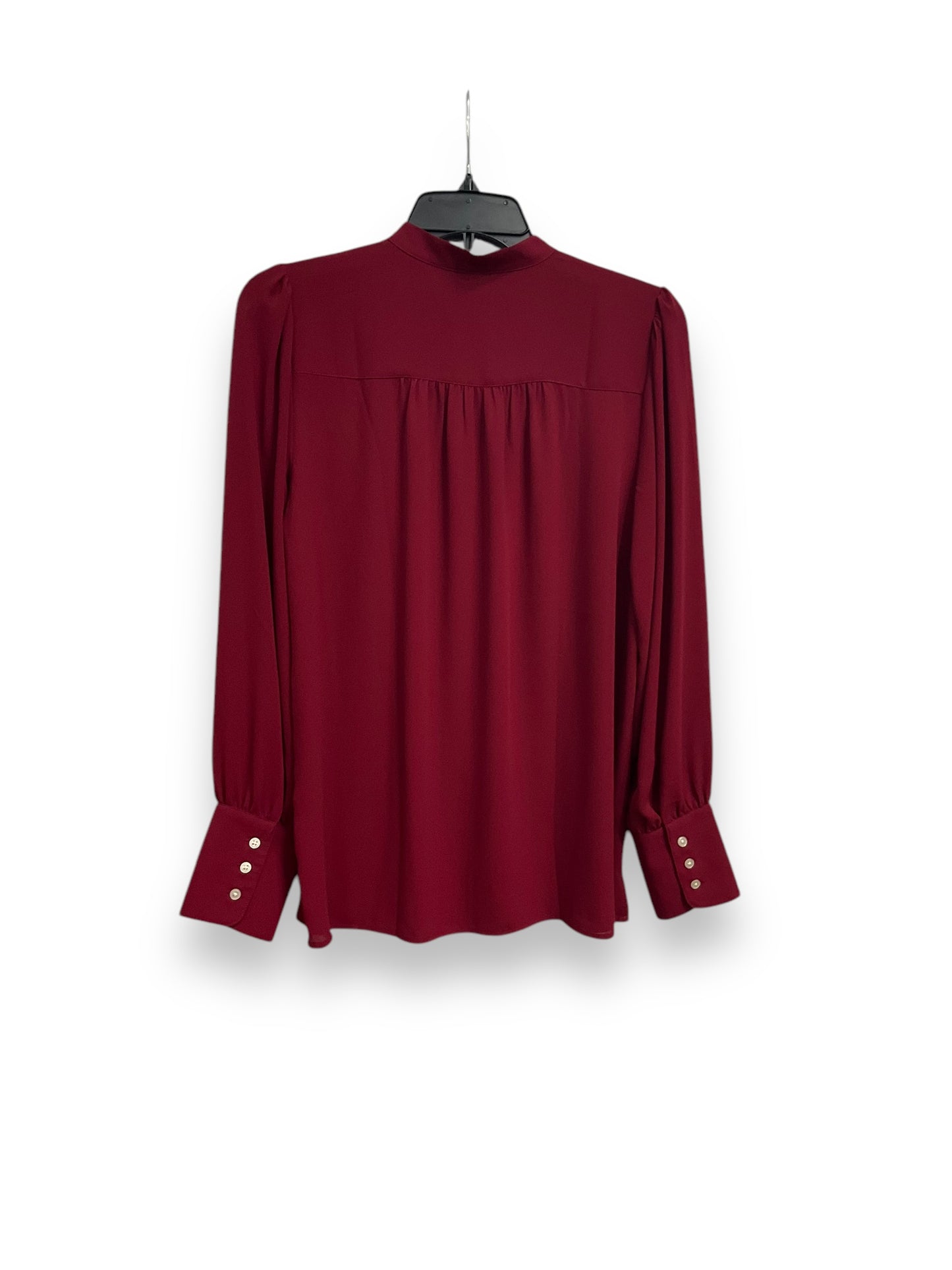 Blouse Long Sleeve By Loft In Maroon, Size: S