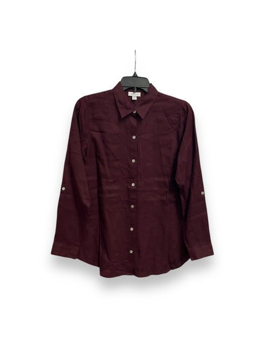 Top Long Sleeve By J. Jill In Maroon, Size: Xs