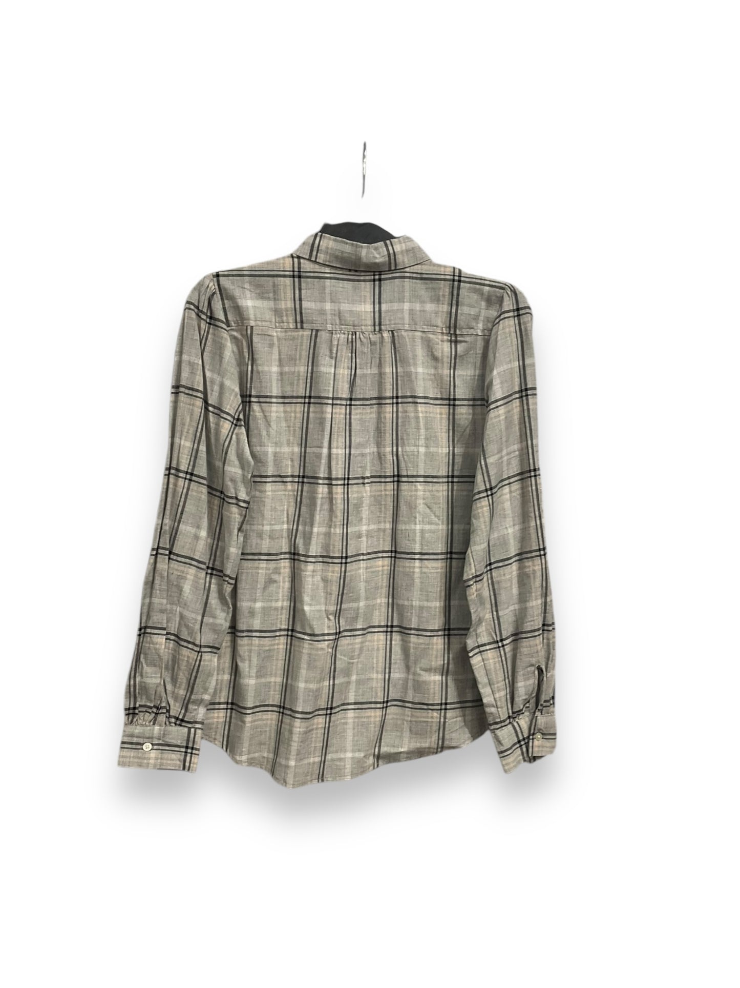 Top Long Sleeve By Loft In Plaid Pattern, Size: S