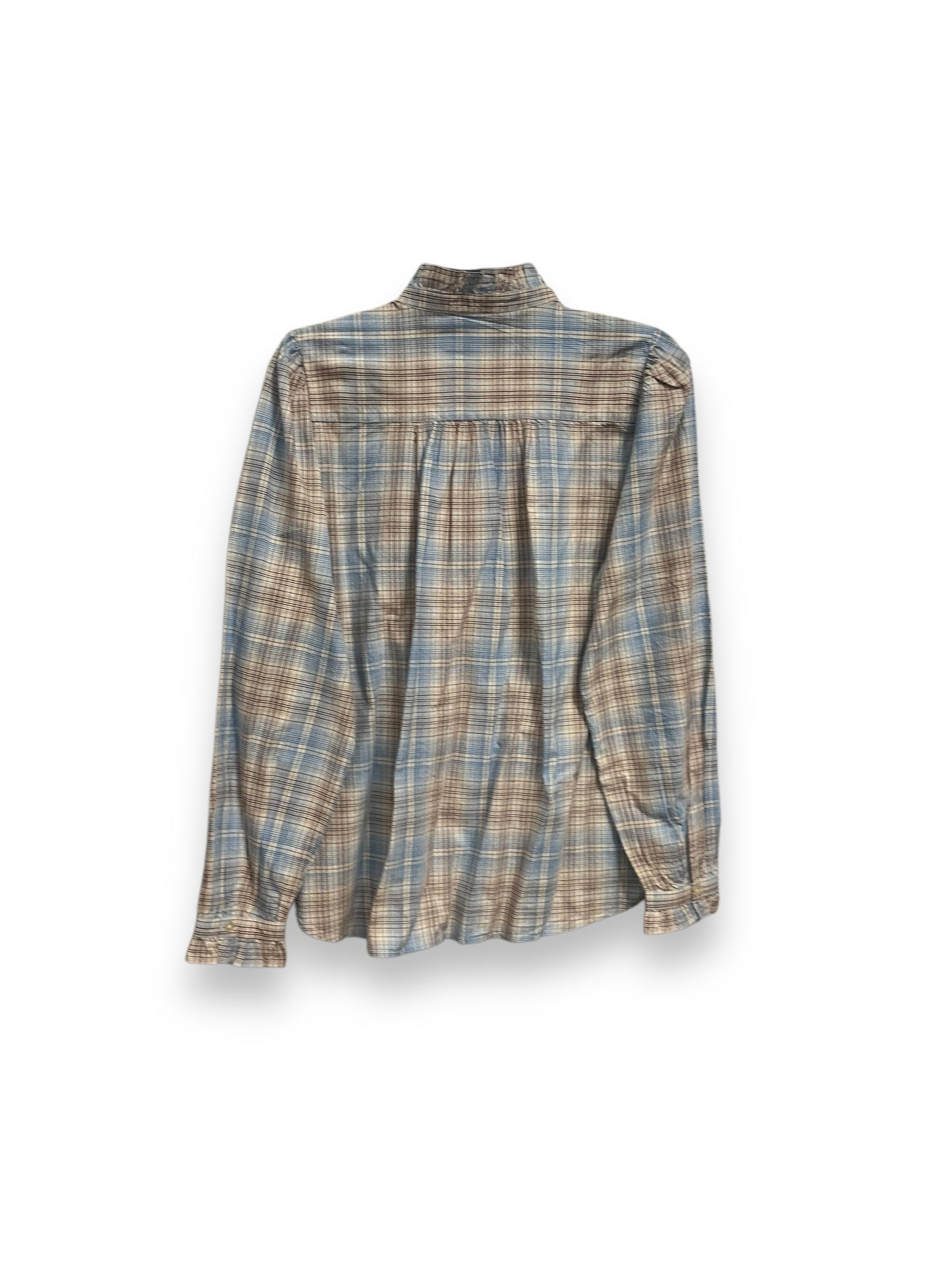 Top Long Sleeve By Loft In Plaid Pattern, Size: S