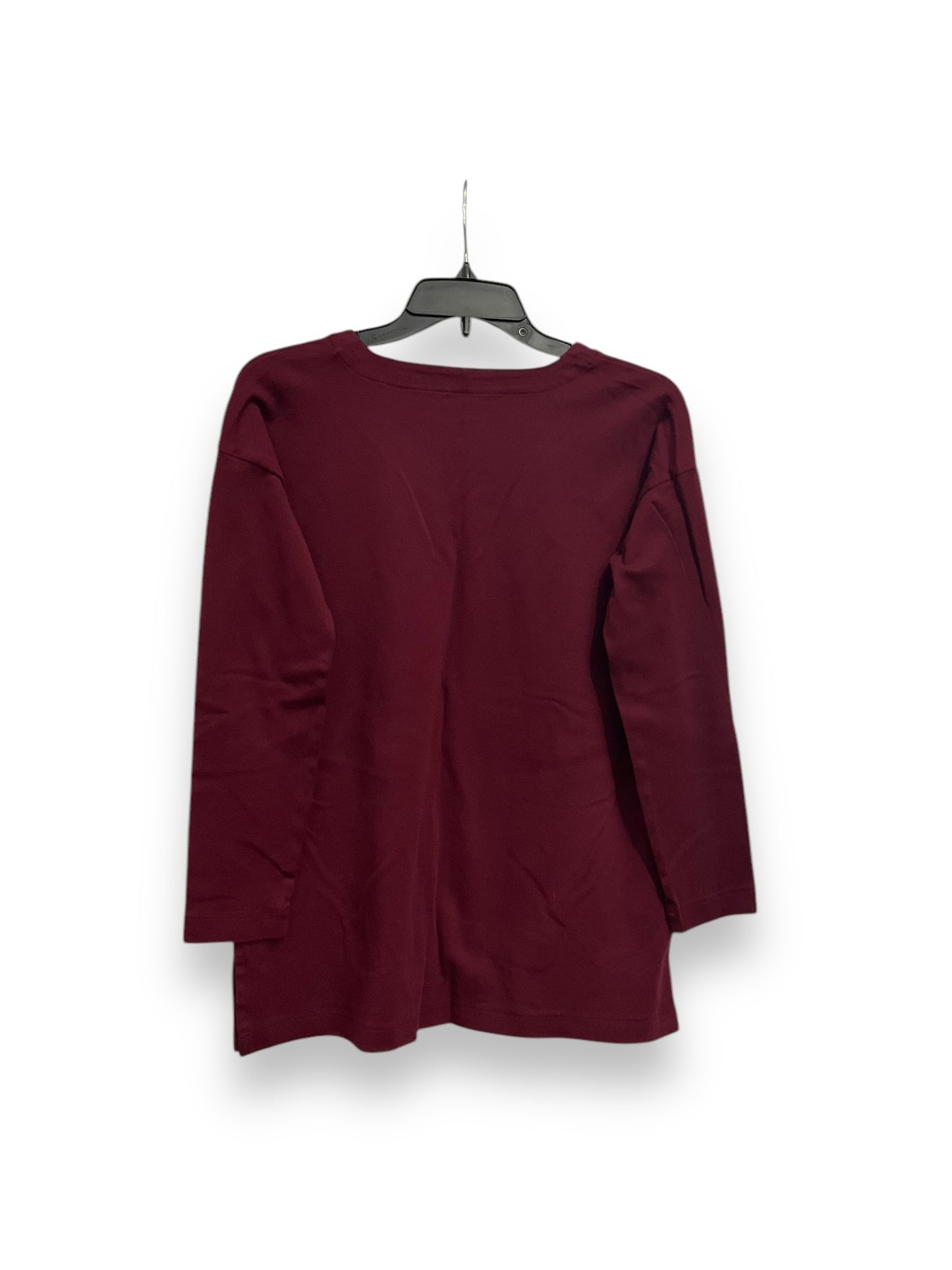 Top Long Sleeve Basic By J. Jill In Maroon, Size: Xs