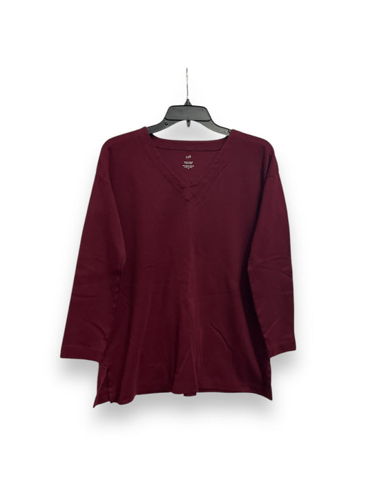 Top Long Sleeve Basic By J. Jill In Maroon, Size: Xs